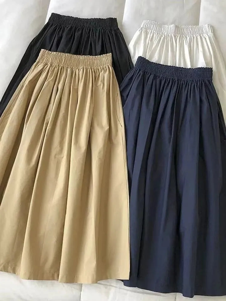 Summer New Korean Versatile High Waist A-line Skirt with Stylish Appearance, Thin and High Waist Half length Skirt